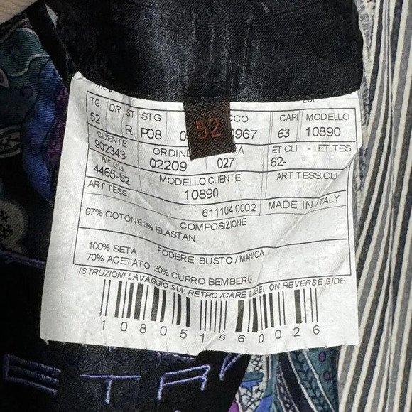 ETRO Mens striped Blazer Jacket size 52 R 42R Gray stripes sport coat - Picture 4 of 9